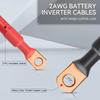 ECGSOLAX 2AWG Soft Battery Connection Cable Stranded Copper Wire With Heavy Duty M10 Lug For Inverter Car Solar UPS Marine Boat