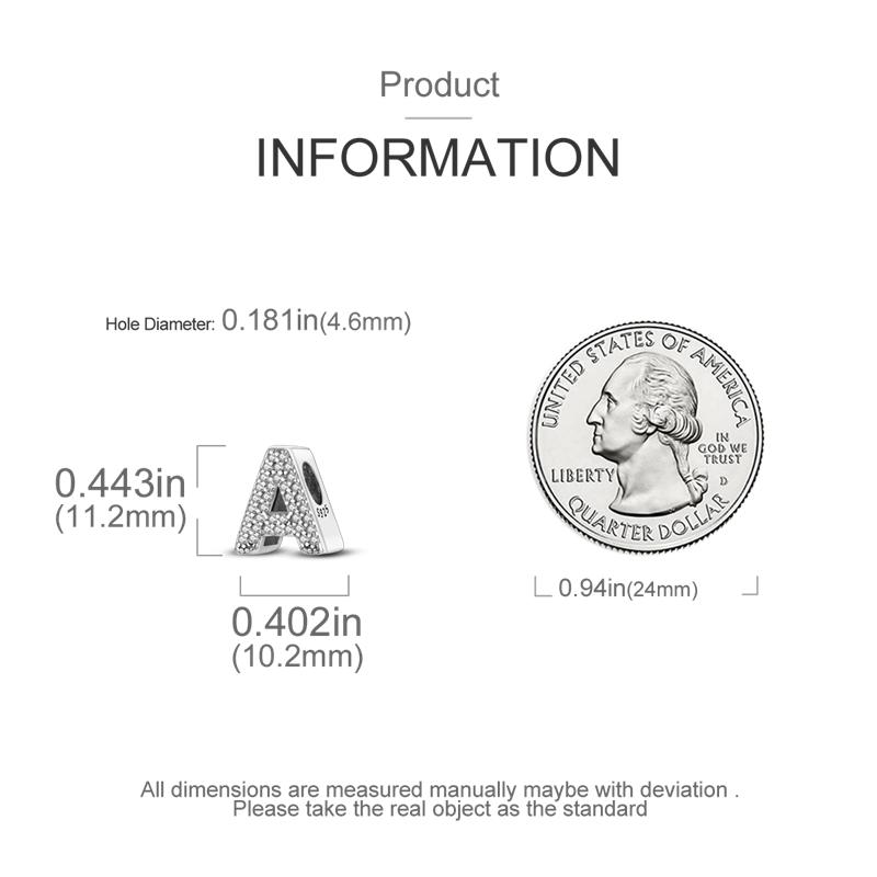 MULA S925 Argent Sterling Nom 26 Lettre Alphabet Amour Breloques Perles Ajustement Original Breloques Bracelet Collier Bijoux DIY