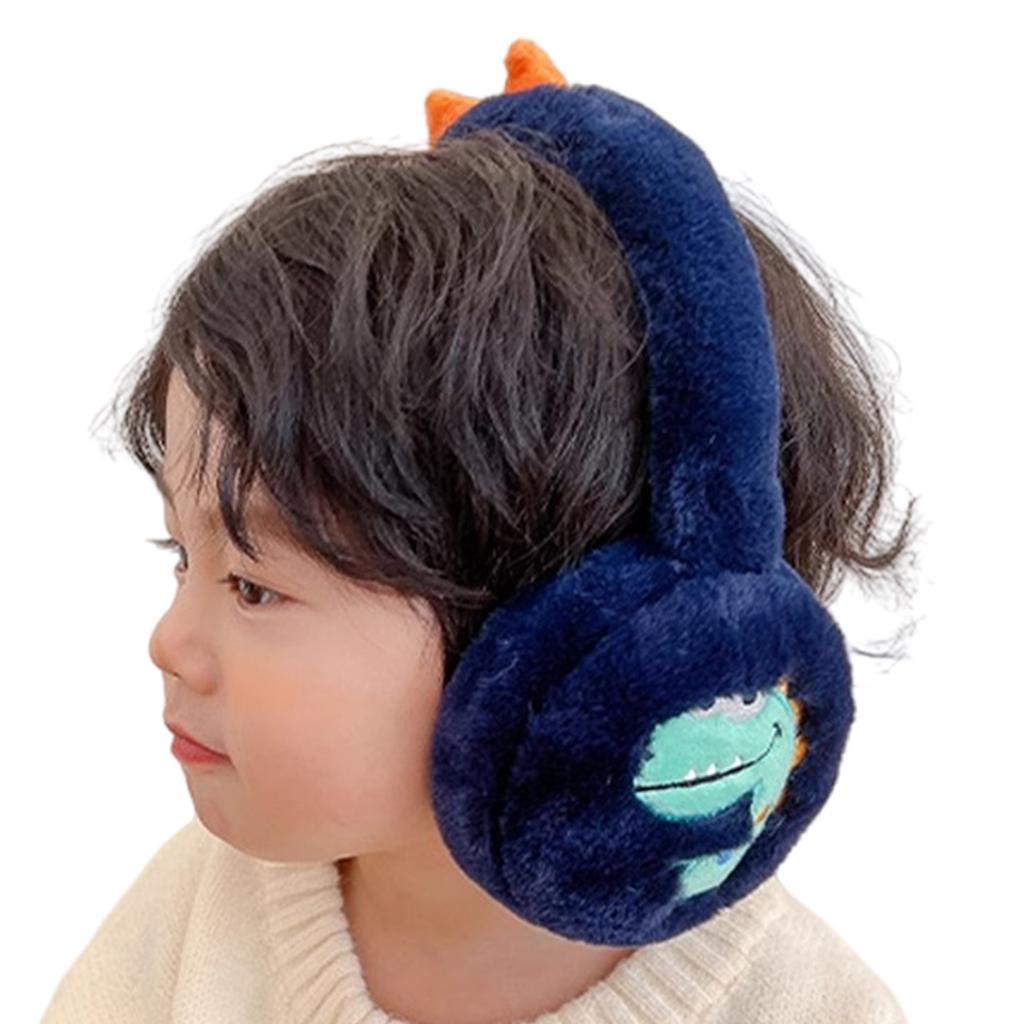 Dinosaur Plush Earmuffs Cartoon Pattern Ear Warmers Warm Winter Ear Protecting for Cold Weather