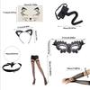 PESENAR Schwarzes Katzenkostüm für Damen, Halloween-Maskenballmaske, Spitzeohren, Handschuhe, Schwanz, Chokerkette