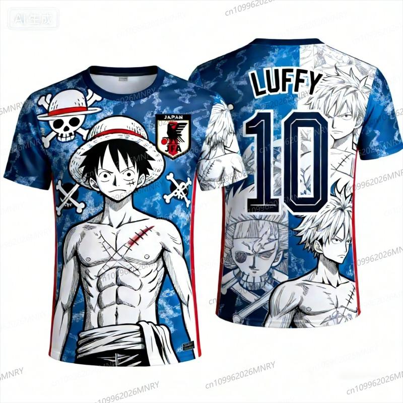 Japan One Piece Luffy T-shirt Football Jersey Men T-shirt Kids Football Special Jersey Kit Adult Women's Sweatshirt