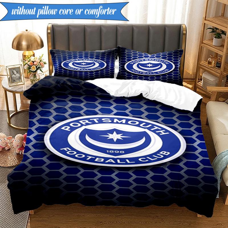 3PCS Ports Fc Crest Printed Soft Bedding Set,Including 1pc Duvet Cover And 2pcs Pillowcases Perfect for Bedroom, Dormitory, Fan Gift