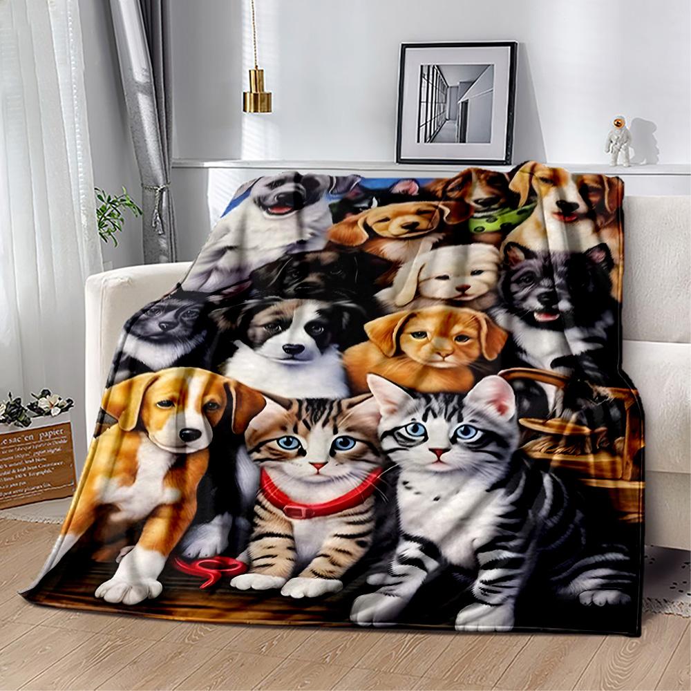 Chihuahua Photo Collage Flannel Blanket,Lightweight,Office Blanket,Sofa Blanket,Comfortable Blanket