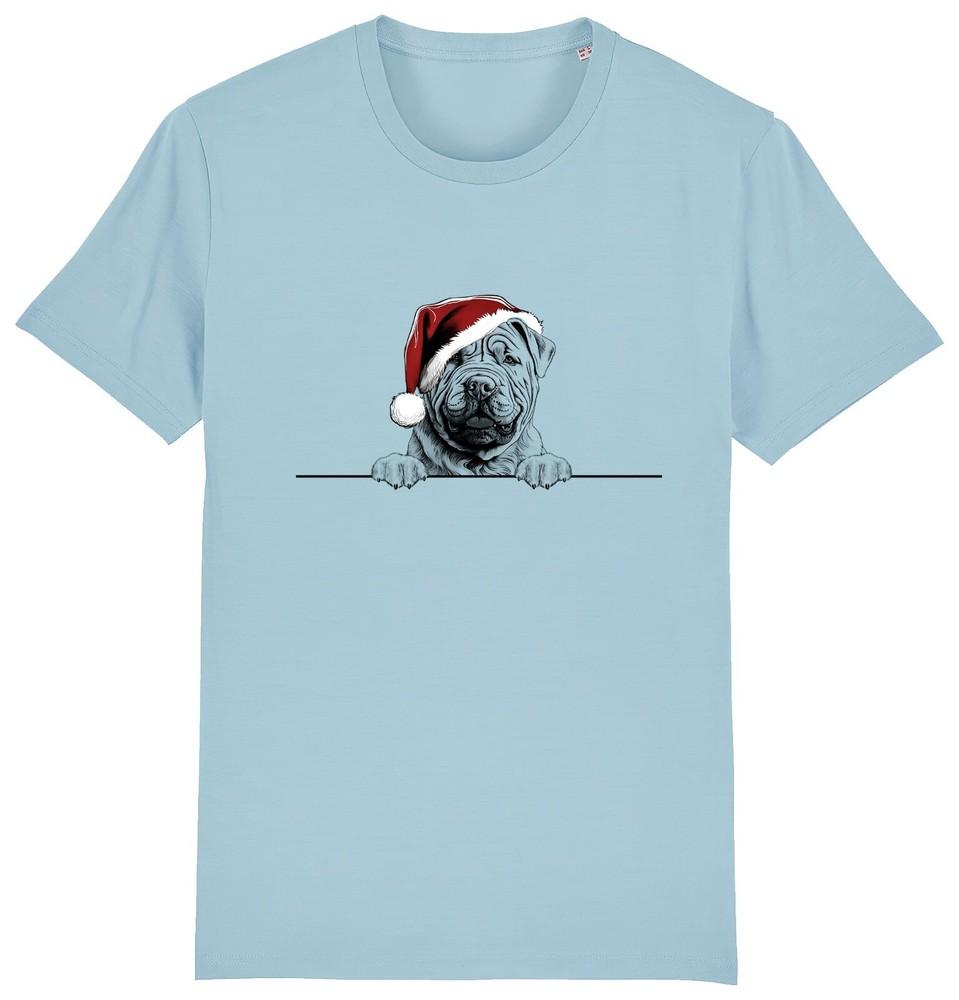 

SHAR PEI Christmas Dog T-Shirt Mens Womens Kids Dogs Gift Clothing Santa Puppy 4XL
