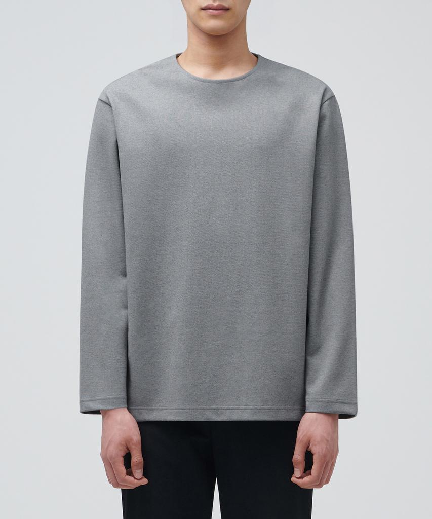 Musinsa Standard Ponte Crew Neck Long Sleeve T-Shirt [Melange Gray]