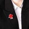 High-end Temperament Red Rose Brooch Zinc Zinc Alloy High-end Suit Pins Red Rose Flower Brooch  Female Lady