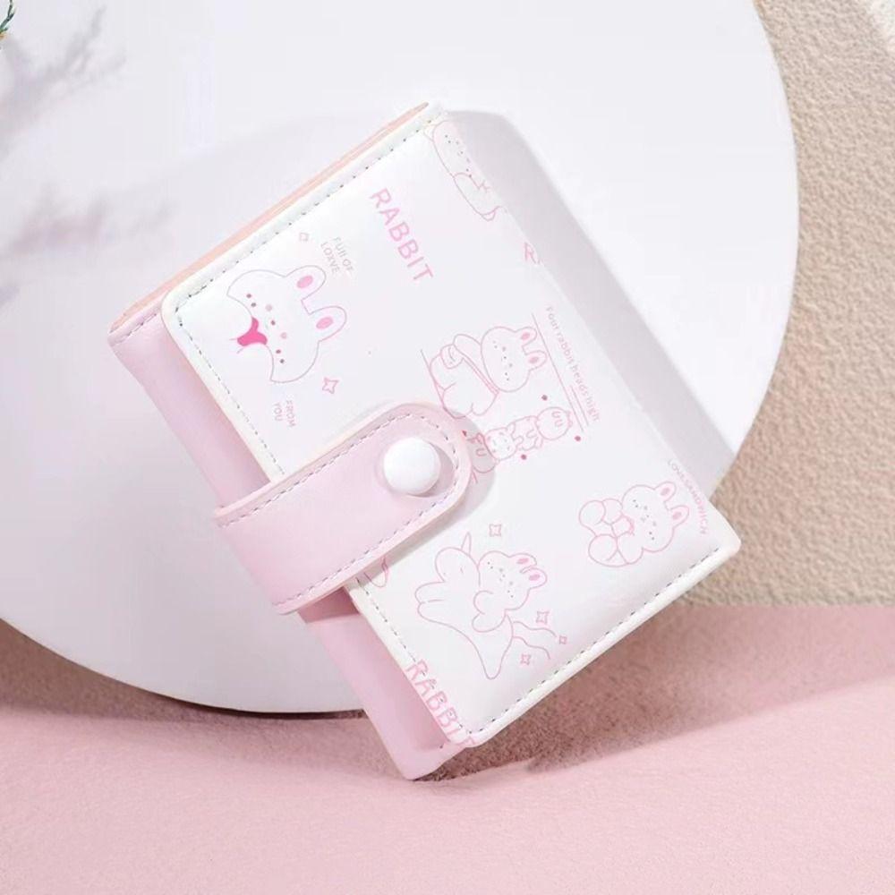 Bear Cartoon Short Wallet Kawaii Women Coin Purse Cute Three-fold Wallet  Ladies