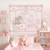 Kawaii Heimdekoration Katze Wandteppich Schlafzimmer Wohnheim Dekoration Hintergrundtuch Nachttisch Wandteppich Schlafzimmer Schreibtisch Dekoration