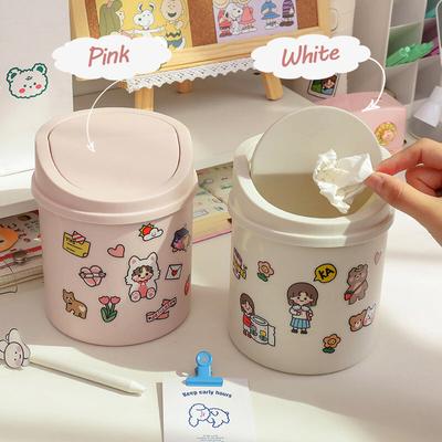 Mini Coș De Desktop Cu Tub De Coș De Gunoi Mic Cu Capac Coș De gunoi Dormitor Cutie de gunoi