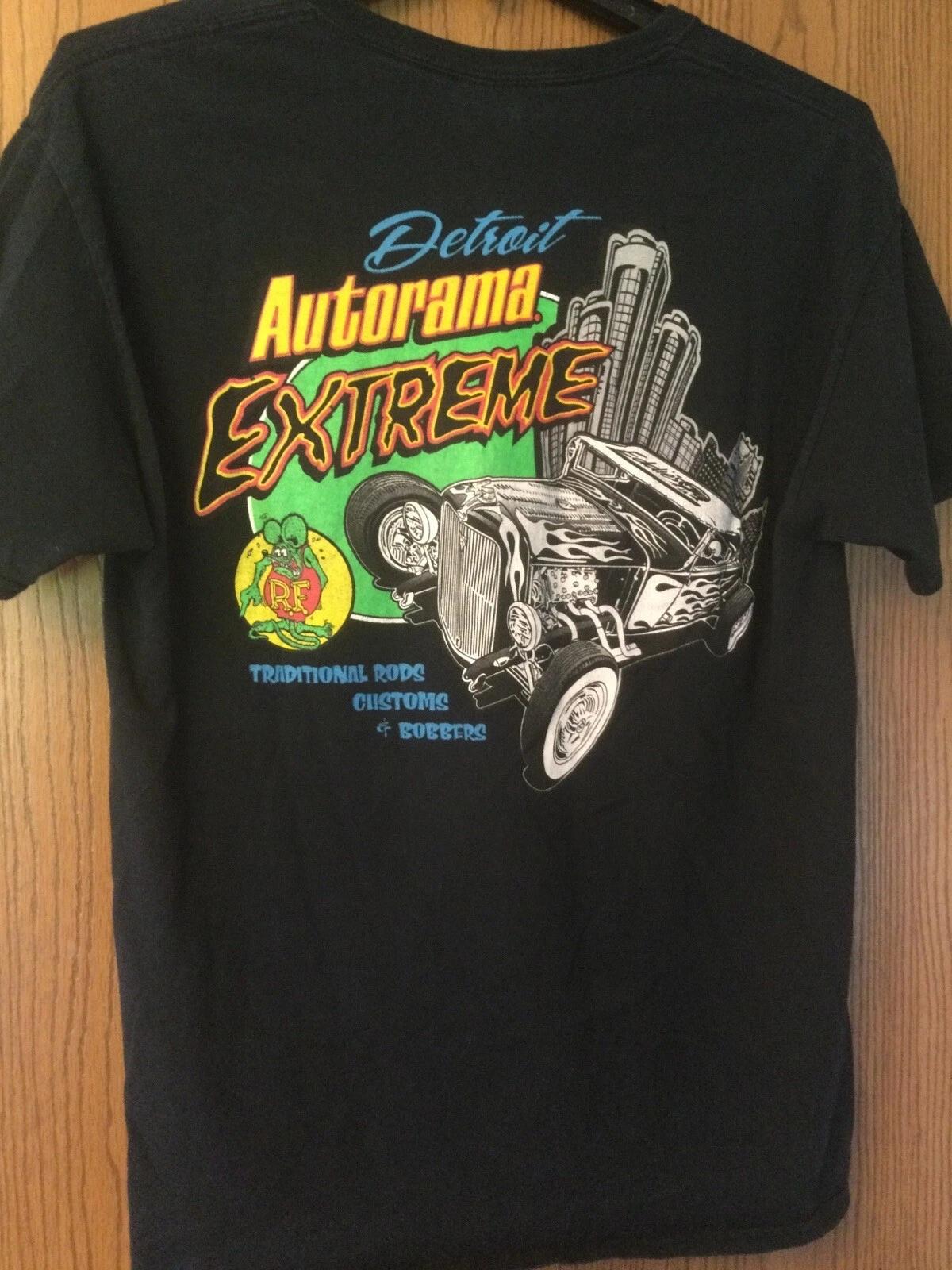 

Detroit Autorama Extreme - RAT FINK On Back - Black Shirt - L - Gildan 4XL