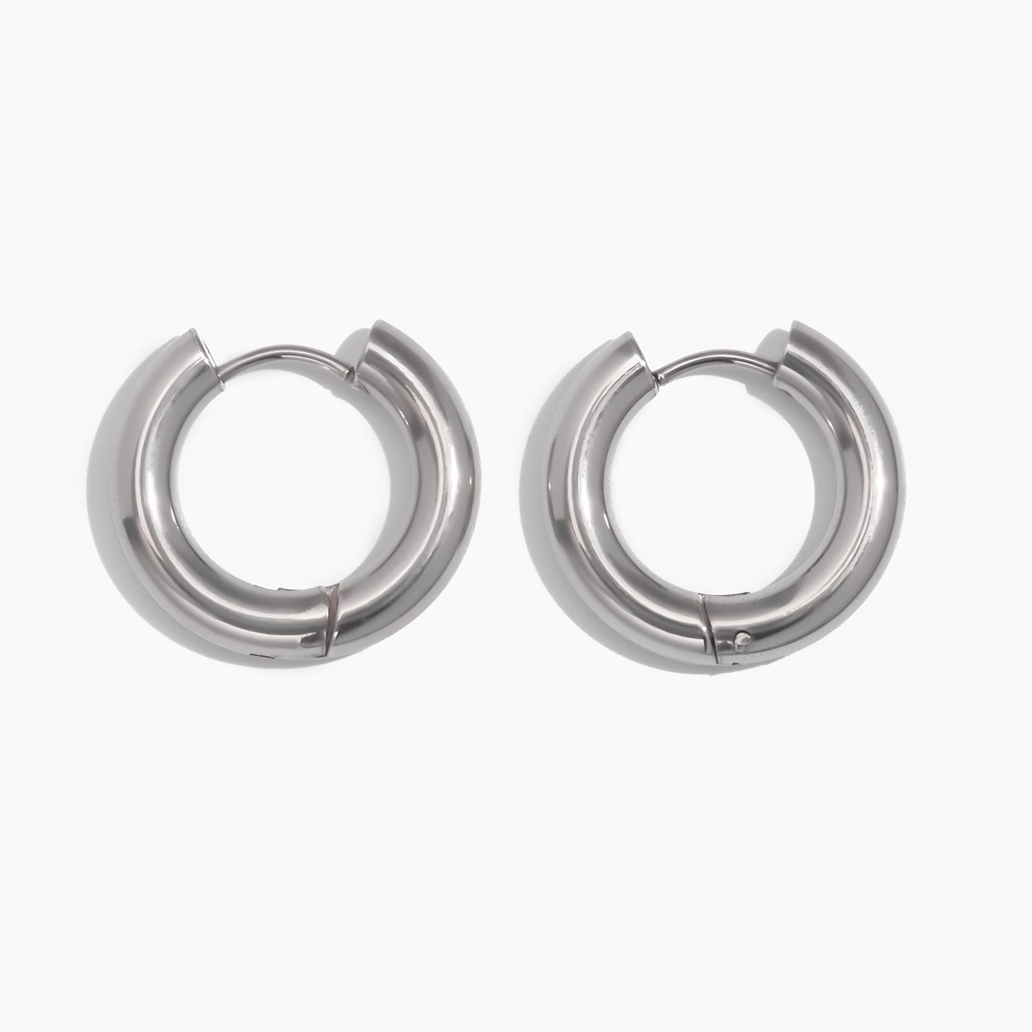 

Классические серьги-кольца, модные и универсальные украшения из нержавеющей стали серебряный
