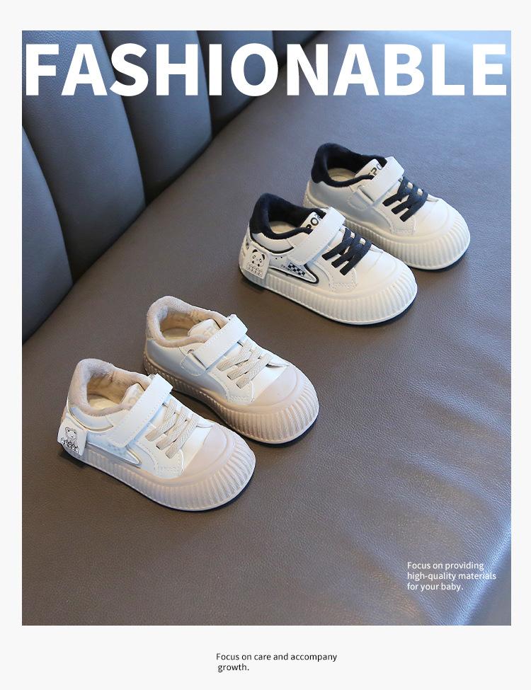 Fleece baby shoes board shoes children's shoes winter cotton shoes warm sports shoes waterproof male and female students 0-6 years old leather