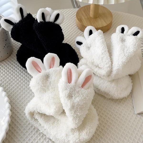 

Предложение для новичков: Женские милые носки до середины икры из кораллового флиса с кроличьими ушками для осени/зимы