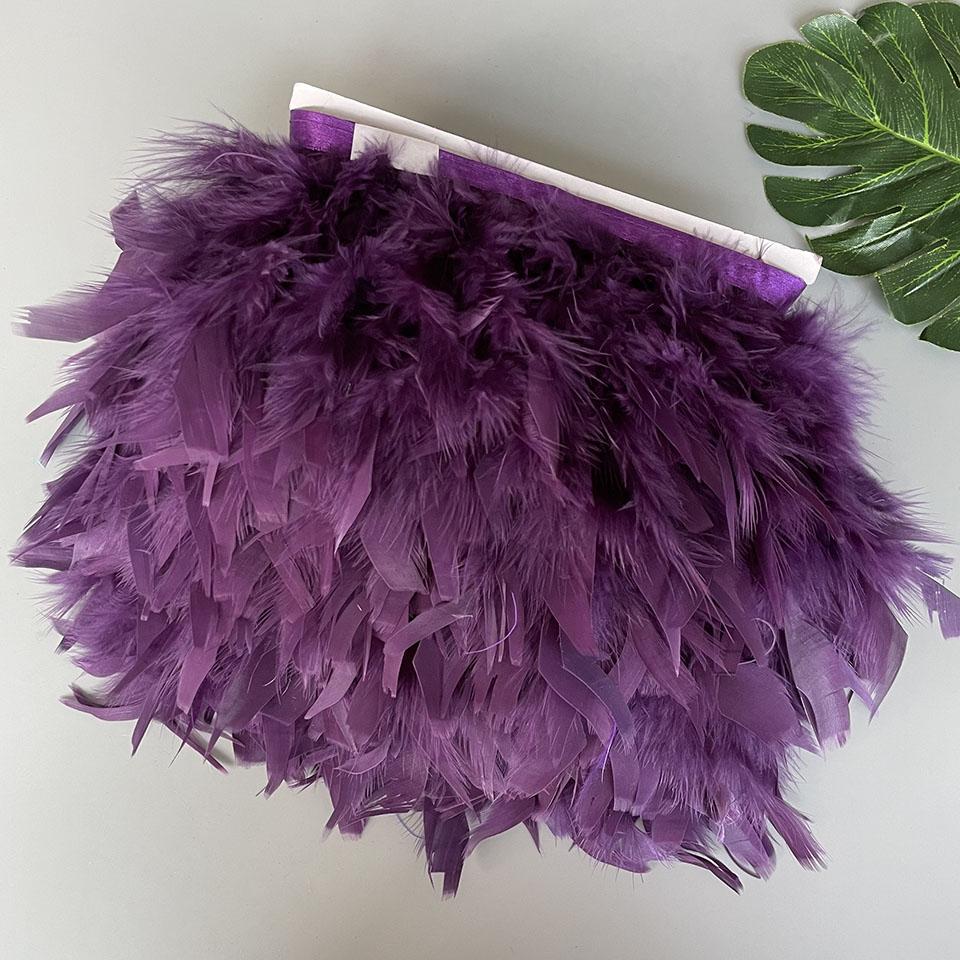 Fluffy Turkey Feathers Trim Fringe Ribbon 10Meters Marabou Feather On Tape Fringes Sewing Trimmings DIY Clothes Dress Decoration