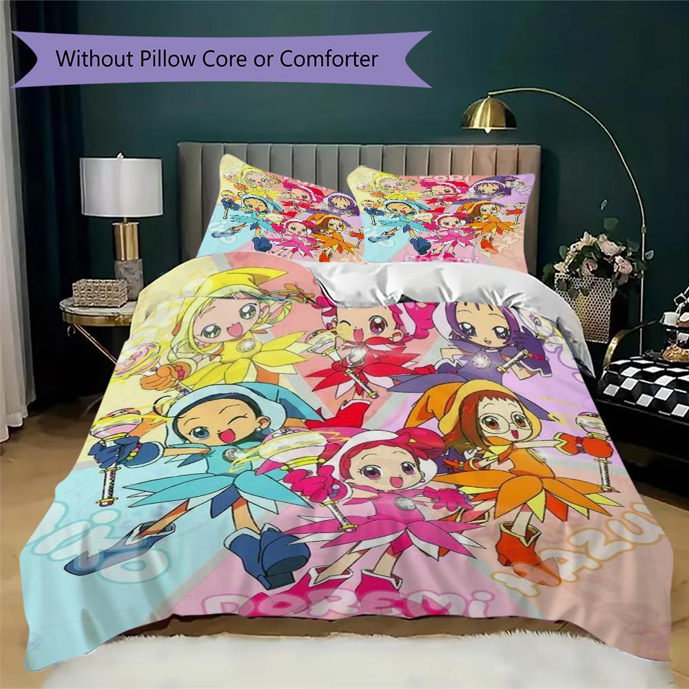 Magical DoReMi Pattern Bedding,Quilt Set Quilt Cover Pillowcase Home Birthday Gift(1 * duvet cover + 2 * pillowcase, without core)_lx