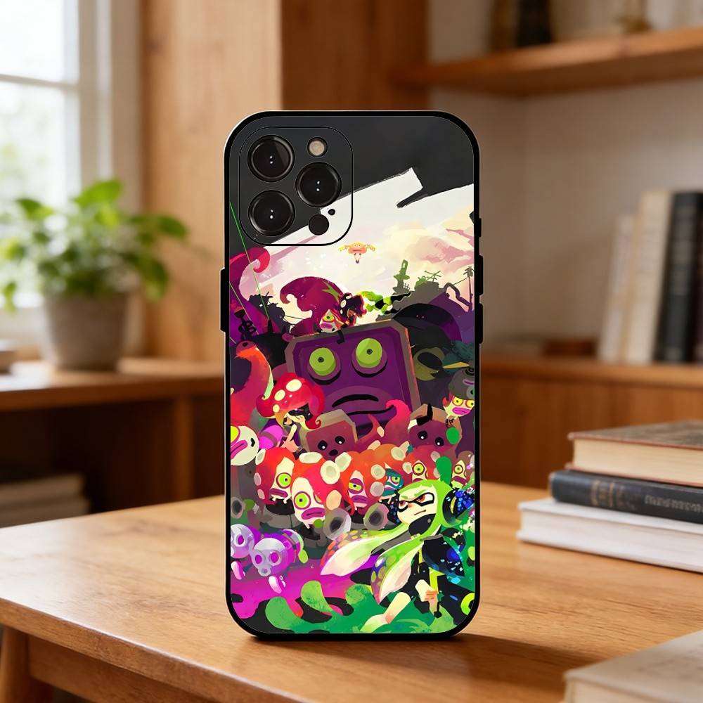 S-Splatoon 3 Game Phone Case For iPhone17,16,15,14,13,12,Plus,Pro Max, 5G Others Soft Black Cover iPhone17PRO