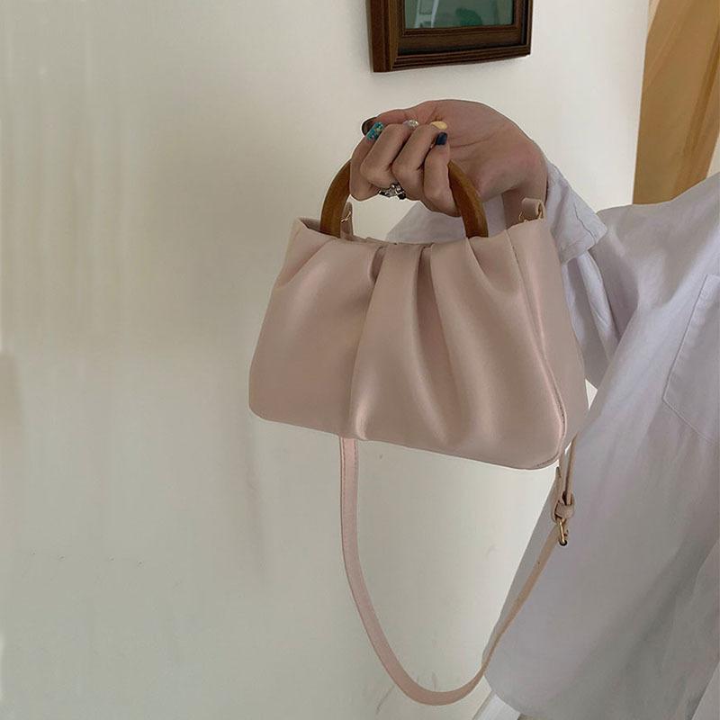 Henkeltaschen für Damen  Neue Süße Mädchen Mode Handtaschen Schlichte Damen Plissierte Leder Umhängetaschen Damen Abendtaschen