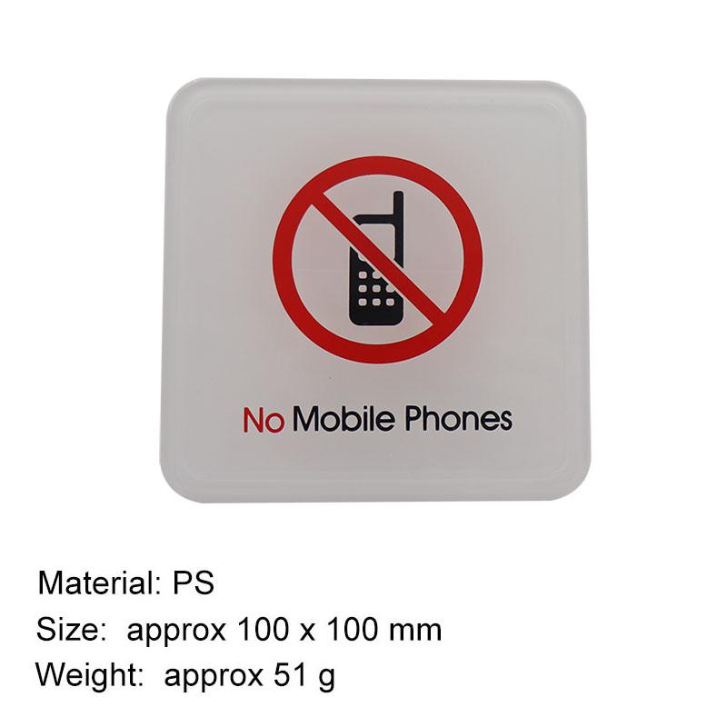No Mobile Phones Signs Sticker Public Place Logo Acrylic Wall Stickers Prohibition Badge Notice Store Inside Warning Plaque