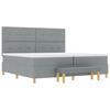 Boxspring Bed with Headboard Light Grey 200 X 200 Cm Fabric