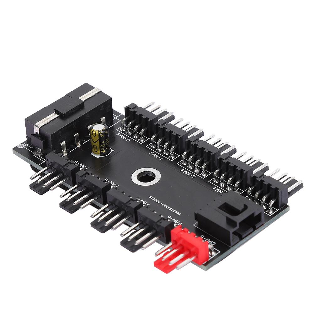 

Концентратор вентиляторов Система охлаждения компьютера 10-портовый 4-контактный ШИМ IDE 12 В для корпуса