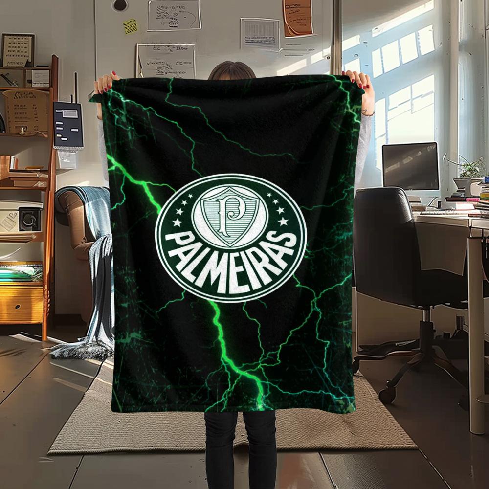 1Pc Palmeiras Print Flannel Blanket High Quality Warm Comfortable Cover for All Seasons Perfect for Gifts Home Decor