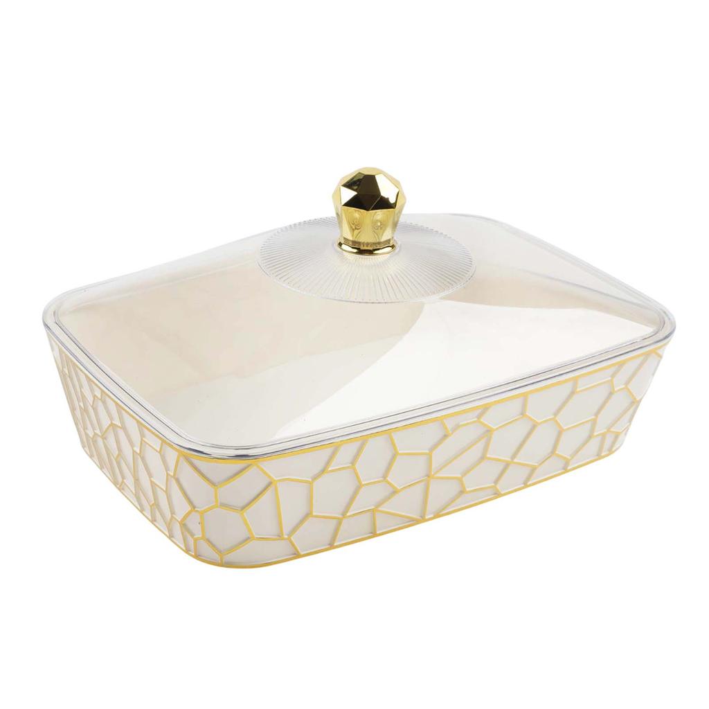 Decorative Snack Plate Gold-rimmed Serving Dish Home Decoration Table Setting 27.5*19*13.5cm Multi Purpose Serving Dish