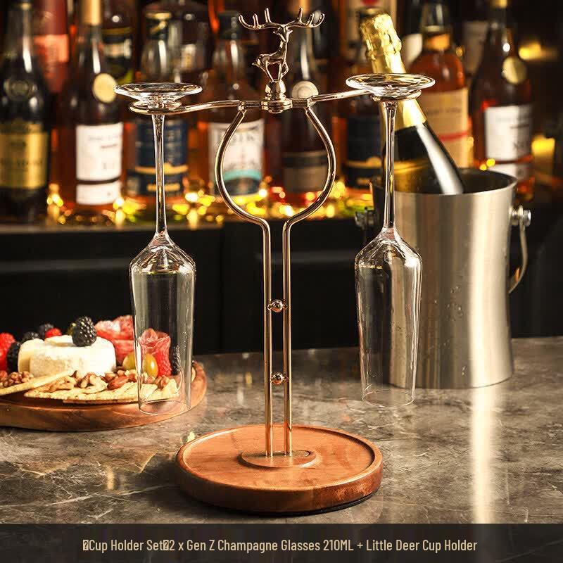 CKW High-Stem Crystal Champagne & Wine Glass Set