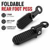 Foldable Bicycle Rear Foot Pegs Aluminum Alloy Passenger Footrests Pair with Anti Slip Surface Fits 9mm Rear Axle for Bikes 6