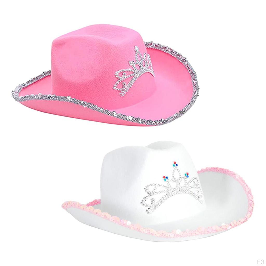 Cowboy Hat Cowgirl Hats Costume Accessories Photo Props Shiny Jazz Sun for Teens Women
