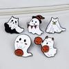 Creative Halloween Pumpkin and Little Ghost Brooch - Cute Cartoon Badge and Alloy Accessories