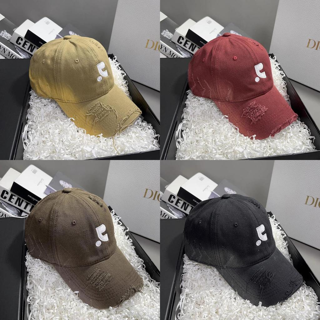 Cotton Baseball Cap With Embroidered Letters For Casual Summer Wear