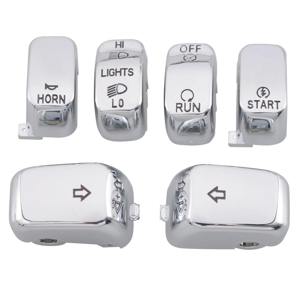 Moto Accessory Hand Control Switch Housing Cap Button Cover Kit For Harley Softail Dyna Sportster 883 1200 VRSC XL XR FLHR FLHRC