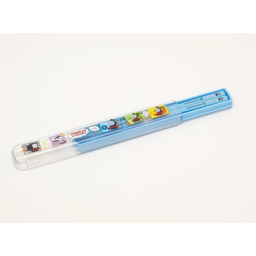 OSK Thomas the Tank Engine Pull-Lid Chopstick Box Set, Blue [HS-11] Dishwasher Safe