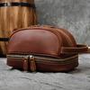 Vintage Leather Men'S Handbag Crazy Horse Leather Travel Wash Bag Neutral Cowhide Storage Cosmetic Bag