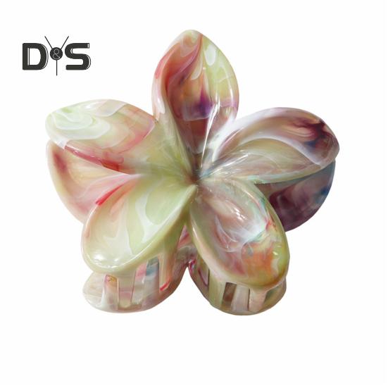 Women Hair Clip Candy-Colored Flower Styling Hair Claw Plastic Back Head Shark Hair Clip Hair Styling Tool