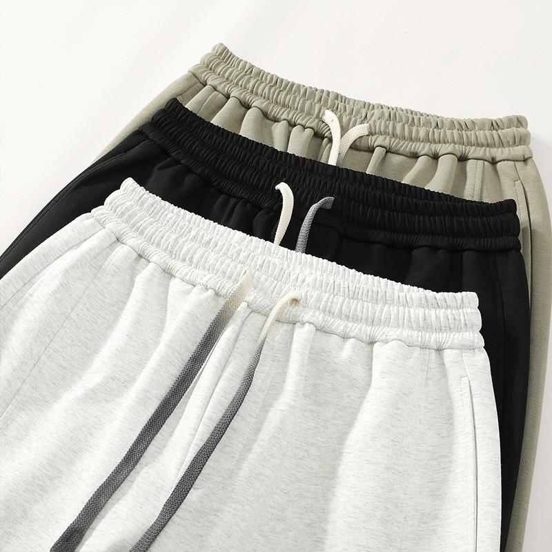 Spring and autumn new men's casual pants loose and versatile solid color wide-leg pants straight casual sports trousers