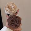 Hairpin Dry Rose Flower Decor Hair Clip with Imitation Pearls Half-Tie Hair Side-swept Hair Claw Vintage Style Hair Accessory