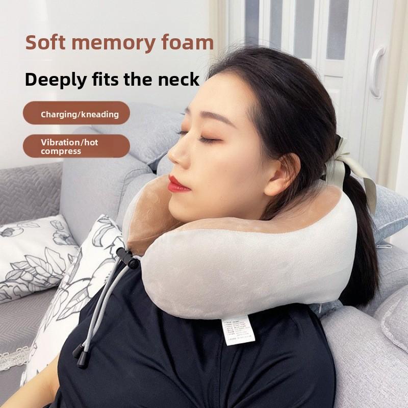 Shoulder and Neck Massage Pillow Household Multifunctional Heating Neck Protector Vibration Kneading Shawl Massager Travel Massage Pillow