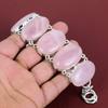 Rose Quartz Bracelet Real Gemstone Handmade Jewelry 925 Sterling Silver Bracelet Adjustable Chain Bracelet Rose Quartz Jewelry Gifts for Him