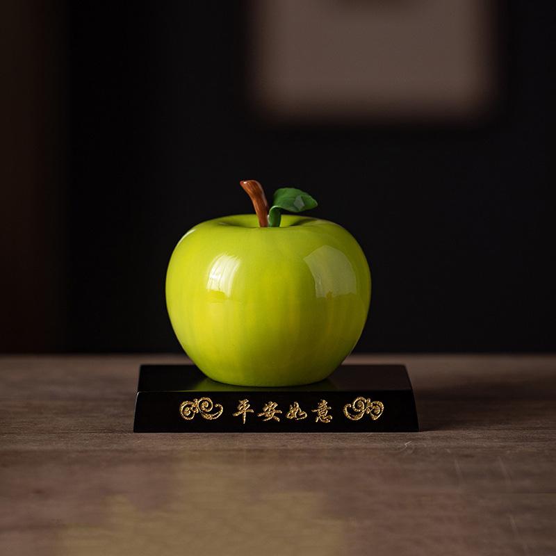 ceramics Simulated Apple Decorative miniature model Ping An Ruyi Home, Room, Office, Car Table decoration and accessories
