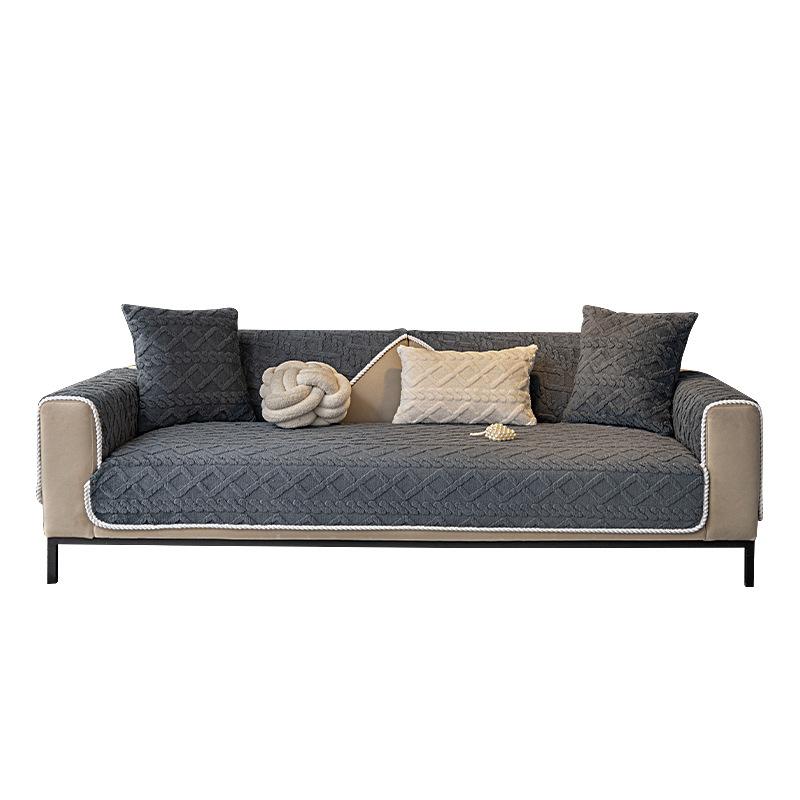 Sofa Cushion Four Seasons Universal Simple and Light Luxury Plush Leather Sofa Non-Slip Cushion Sofa Cover Cover Cloth
