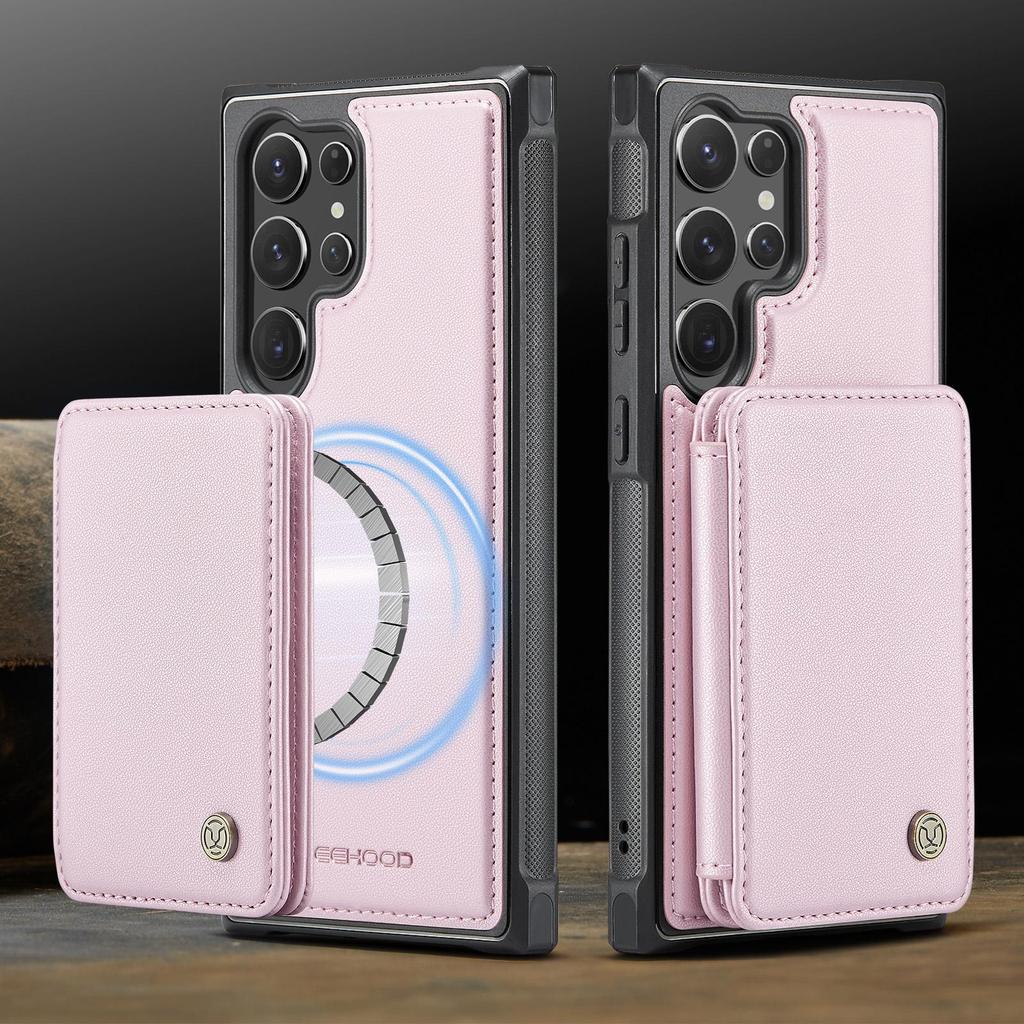 JEEHOOD-J05 for Samsung Galaxy S26 Ultra S25 S24 Plus FE Removable 2-in-1 Separable Flip Wallet Premium PU Leather Case Card Holder Phone Back Cover