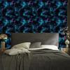 Watercolor Galaxy Wallpaper Navy Blue, Black and Turquoise 50x1000