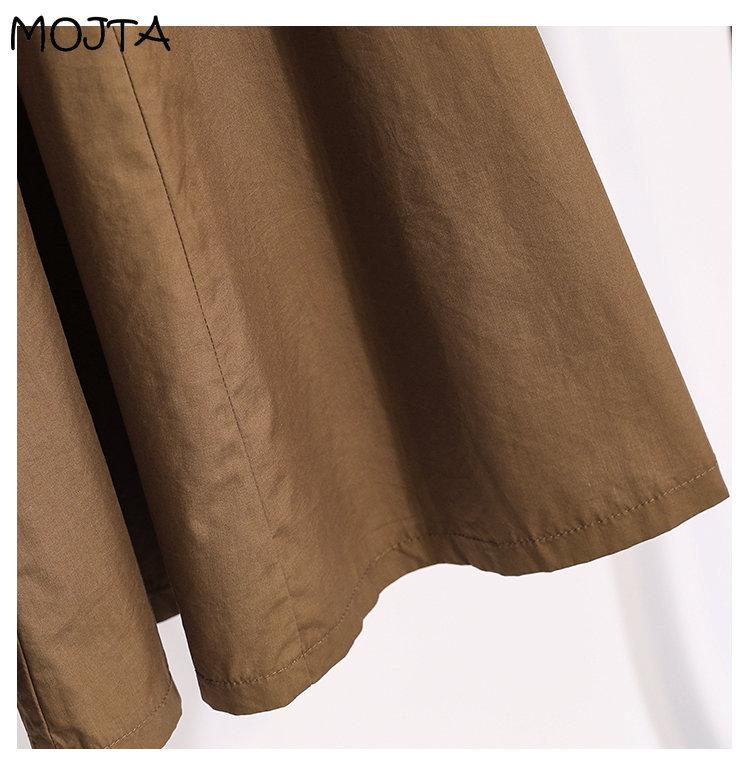 MOJTA Women's Clothing High Waist Spring Autumn Plus Size Thin A-line Skirt Loose Casual Mid-length Skirt