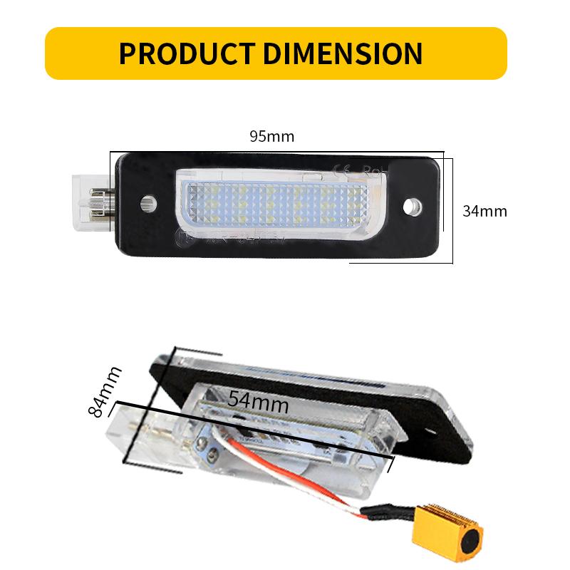 2PCS White LED License Plate Light Lamp For BMW 5 Series E34 (M5 518i 520i 525i 525td 530i 540i)1988-1996 7 Series E32 1986-1994