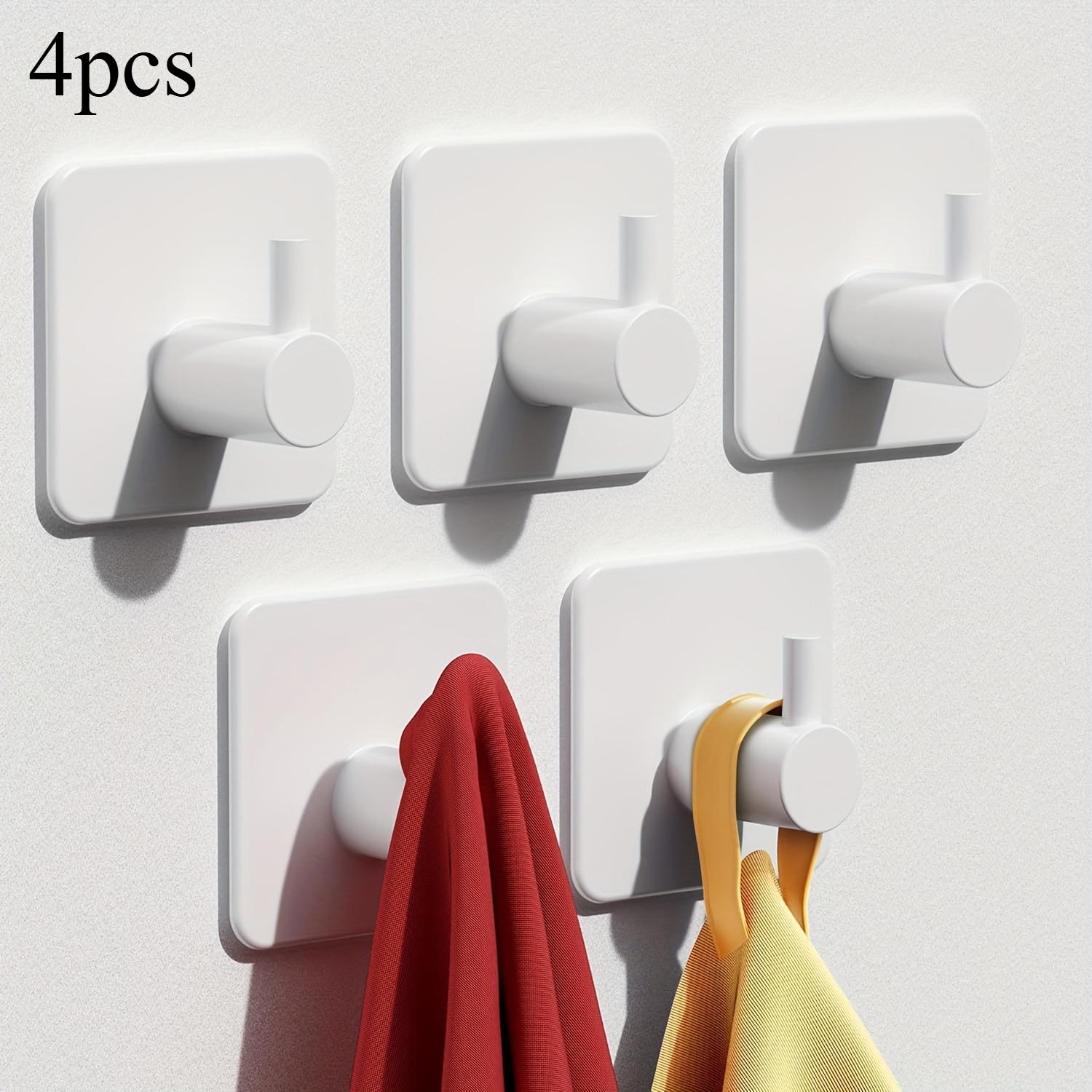 

Stainless Steel Wall Hooks Adhesive Cloth Hangers Sponge Towel Rack Kitchen Storage Holder Bathroom Bracket Shower Curtain Hooks белый