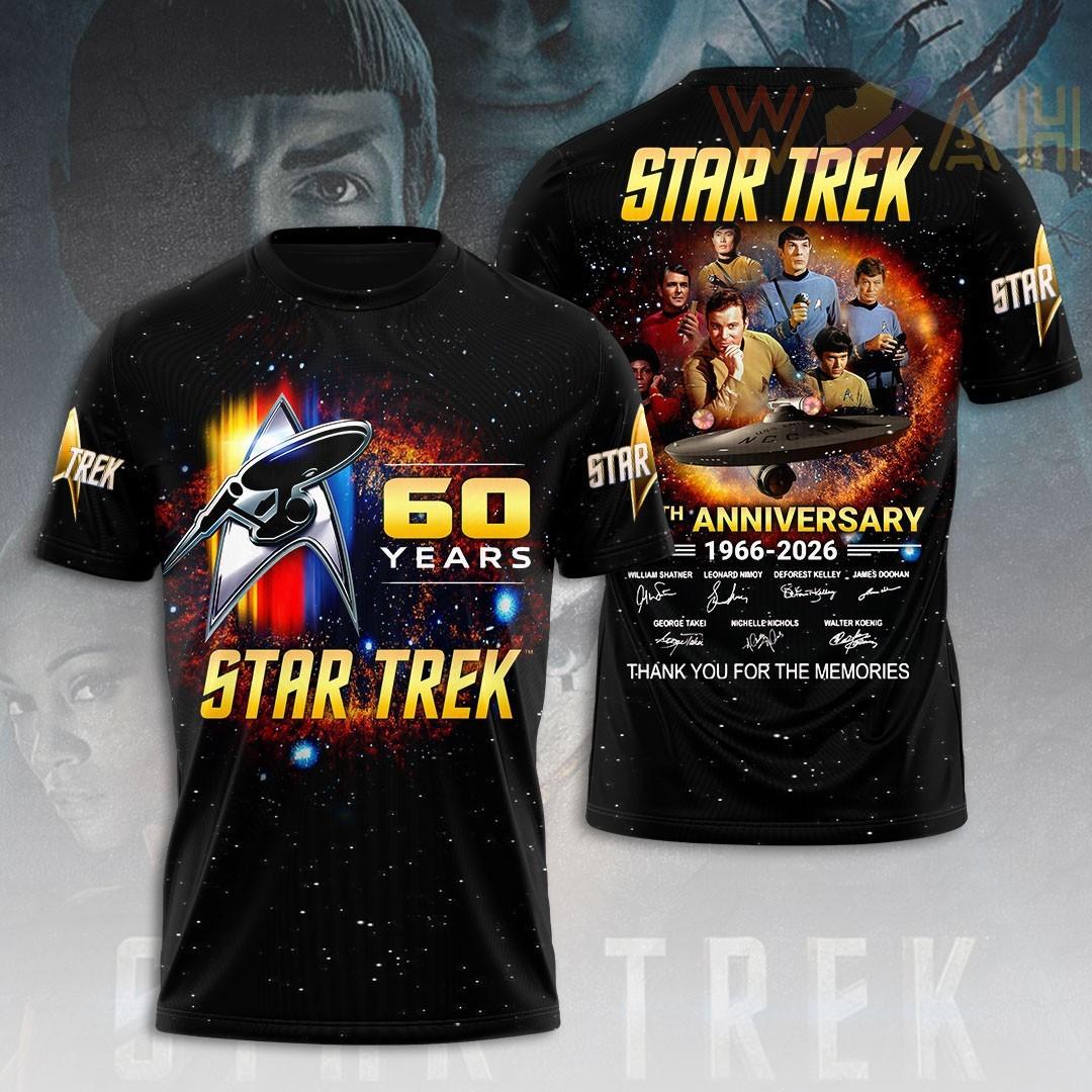 Star Treks 60Th Anniversary 3D T-Shirt For Holiday Gift Size S-5XL S