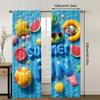 2pc,  Curtains Summer Party Machine Washable Polyester,Without Electricity Party Decorations for Hotel decoration