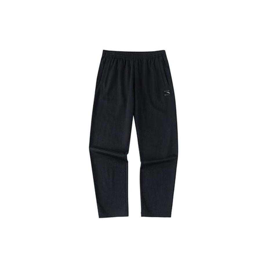 

Anta Тренировочная серия, однотонный логотип, прямые брюки со средней талией, повседневные мужские брюки, черные 152327319-2 S