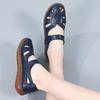 Women's Leather Hollow Sandals Breathable Summer Shoes Comfortable Nurse Shoes White Sandals Mom Sandals Large Size